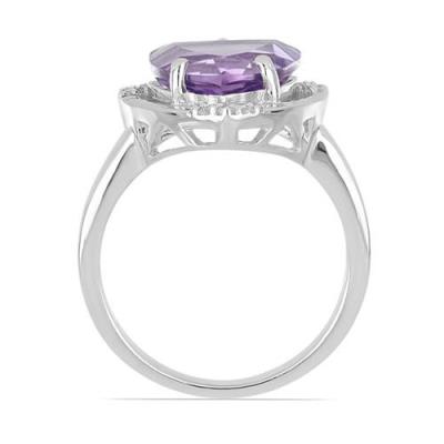 BUY BRAZILIAN AMETHYST GEMSTONE CLASSIC RING IN STERLING SILVER